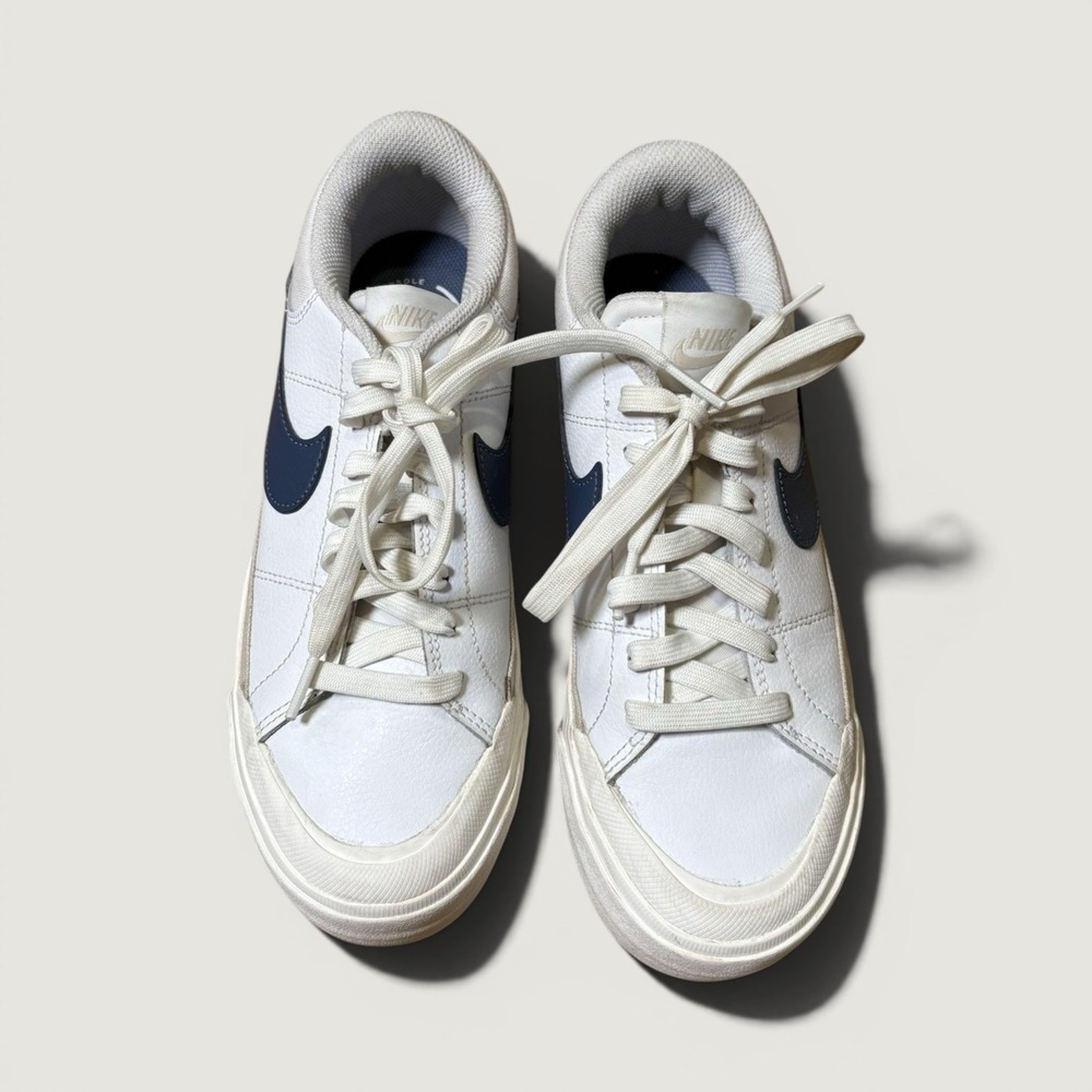 Nike Court Legacy Lift Men's Low Top Leather Lace Up White/Blue DM7590-104